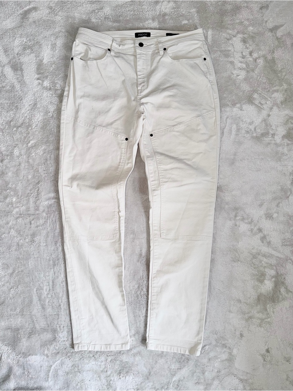 PROOF Huckberry Rover Double-Knee Work Pant Athletic Tapered Fit 34x32 In Salt